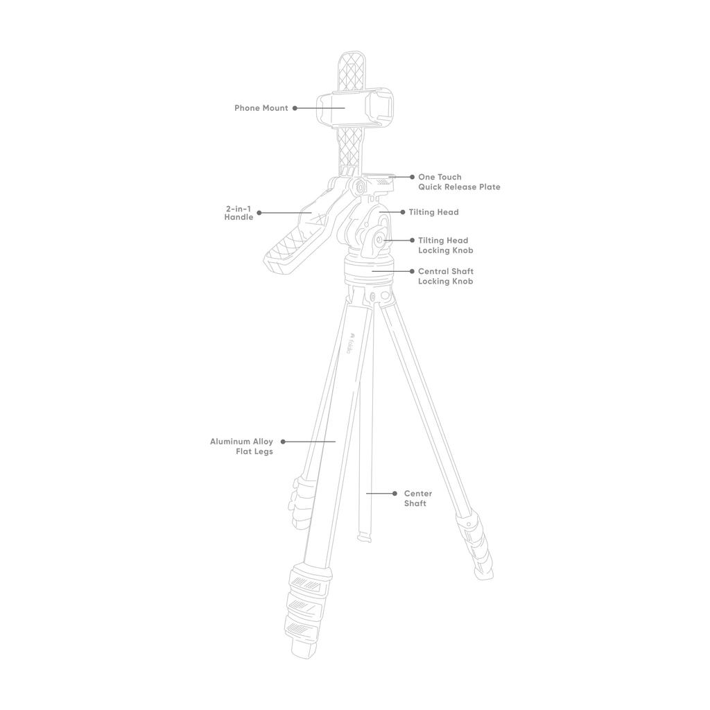 Тренога дорожная TT алюминиевая - (40~135см)