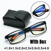 Men Women Portable Spectacles Eyewear TR Glasses Diopter +1.0 To +4.0 Blue Light Blocking Folding Reading Glasses with Box