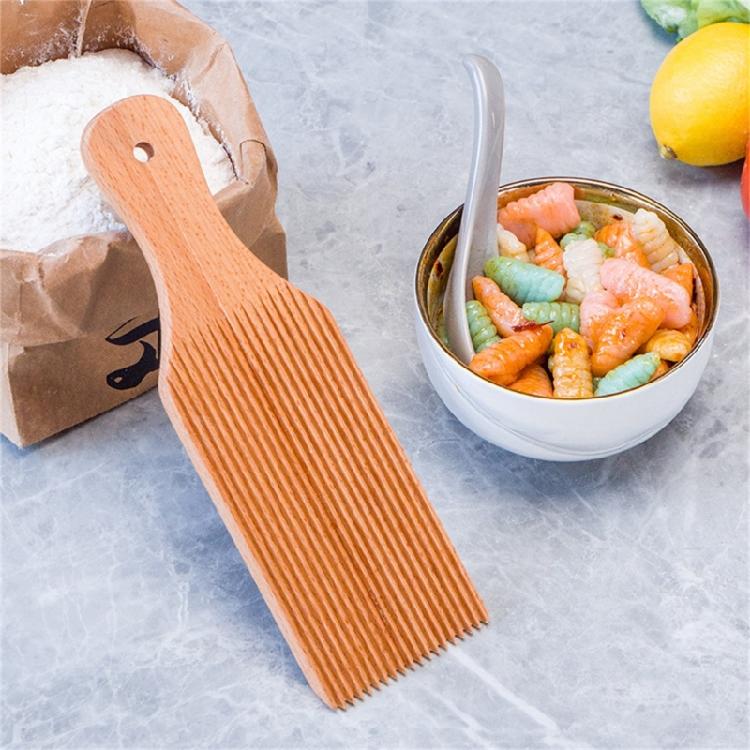Nonstick Wooden Pastas Board With Grooved Design For Efficient Dough Forming And Italian Gnocchi Pastas Creation Paddle