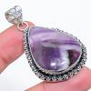 Chevron Amethyst Gemstone 925 Sterling Silver Jewelry Pendant 2.13" SU-10703