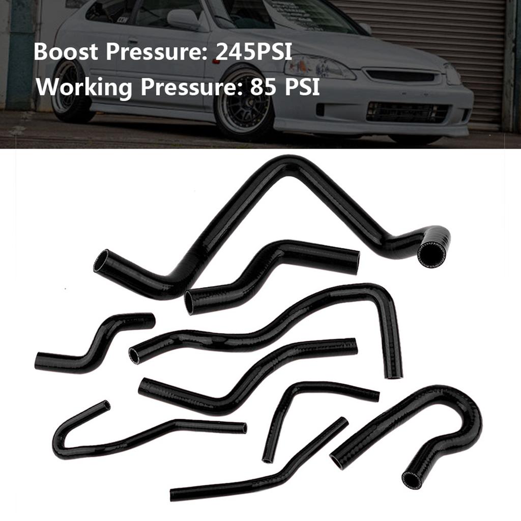 9pcs Car Radiator Hose Silicone Radiator Hose For Civic D15 D16 SOHC EG/EK 1992‑2000 Car Accessories