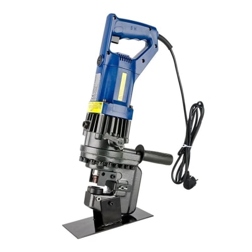 10t Powerful Electric Hydraulic Puncher, Compatible with Copper, Aluminum, Steel, Iron, and Angle Iron, Includes 5 Dies (6.5-20.5mm), Includes Japane
