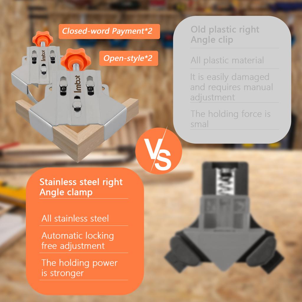 2 шт./комплект угловых зажимов для деревообработки, 90-градусный угловой зажим с регулируемой поворотной губкой для дерева, металлической трубы, стального стержня, стекла