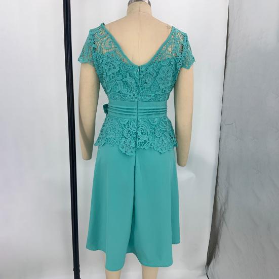 Леди Нижние Юбки Плюс Размер Вечернее Платье Кружевное Бандажное Летнее Платье Трапеции Крючком для Коктейльной Вечеринки