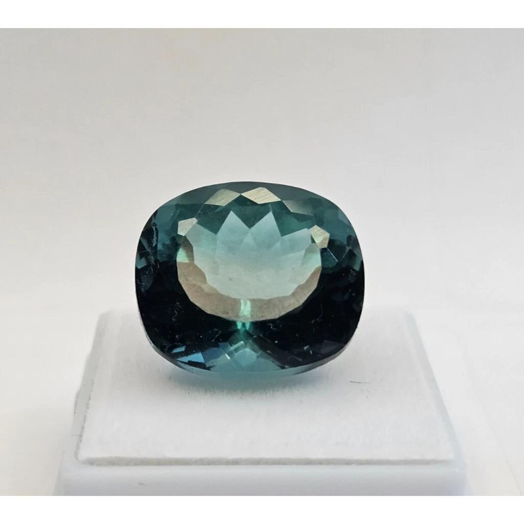 Certified Natural Teal Blue Tourmaline Cushion Cut 20-21 Ct Beautiful Gemstone