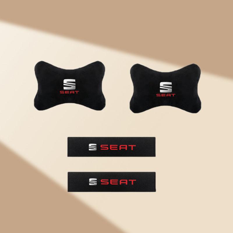 CUBE3 Car Headrest Rest Neck Pillow Cushion Seat Belt Shoulder Pad for Seat Leon Cupra Ateca Ibiza Arona Tarraco Alhambra Accessories