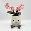 Британский Jelly cat Веселая Олиса Орхидея в Горшке Плюшевая Игрушка Украшение Подарок Кукла Растение с Наполнителем из ПП-хлопка 25 см