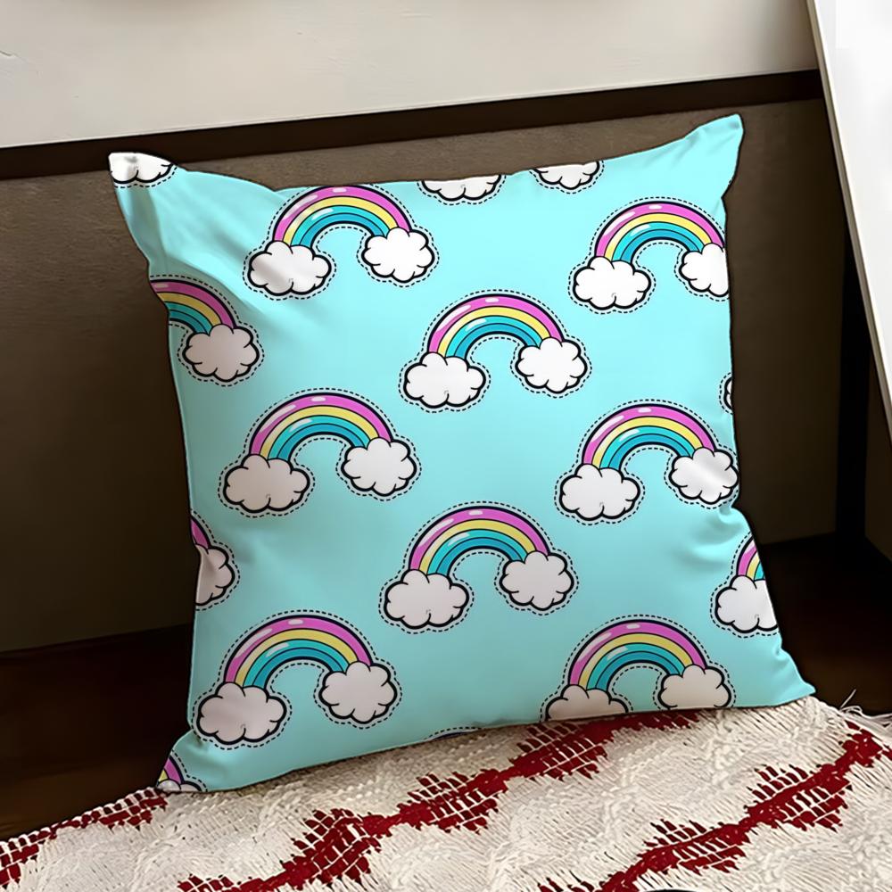 Neon rainbow Cushion Cover Reversible Soft Durable Pillow Cover Home  Car MultiScene Use for Daily Comfort