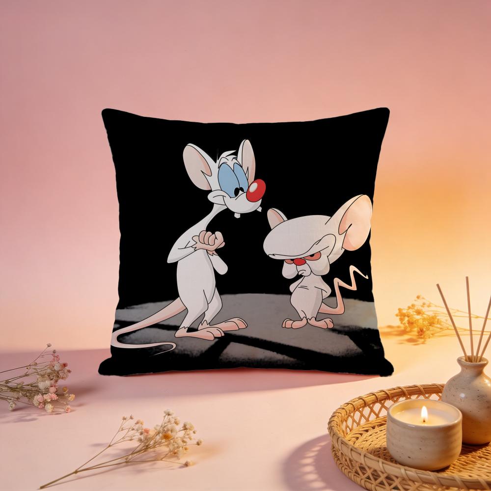 Stylish PPinky and the Brainful Cushion Cover Comfortable Durable Pillow Cover MultiScene for Home Office Car Sofa