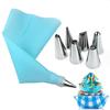 8Pcs/Set Cake Decorating Tools 6 Stainless Steel Nozzle + Silicone Pastry Bag DIY Tips Set