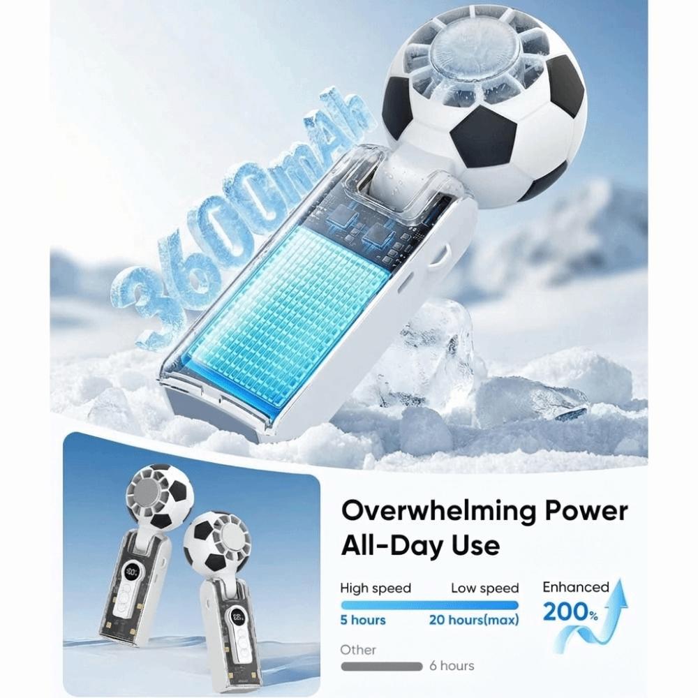 Soccer-Shaped Mini Handheld Fan Ice Cooler Turbo Fan Portable Pocket Fan  Outdoor