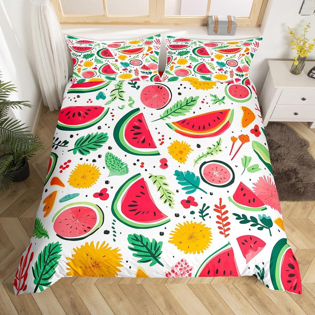 Red Pitaya Duvet Cover King Queen Dragon Fruit Painting Bedding Set Tropical Fruits Comforter Cover Modern Art Soft Quilt Cover