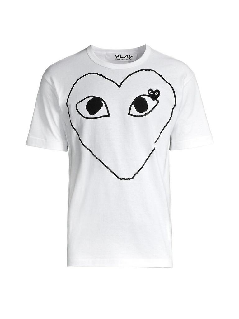 CDG Play Shirt Small Black Outline NEW Authentic Comme Des Garcons Unisex T-Shirt
