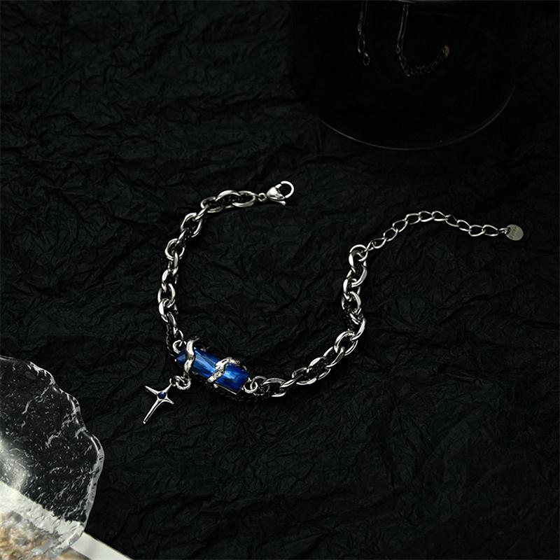 Fashion Exquisite Zircon Star Charm For Women Men Punk Style Star Silver Color Chain Adjustable Bracelet Jewelry Accessories