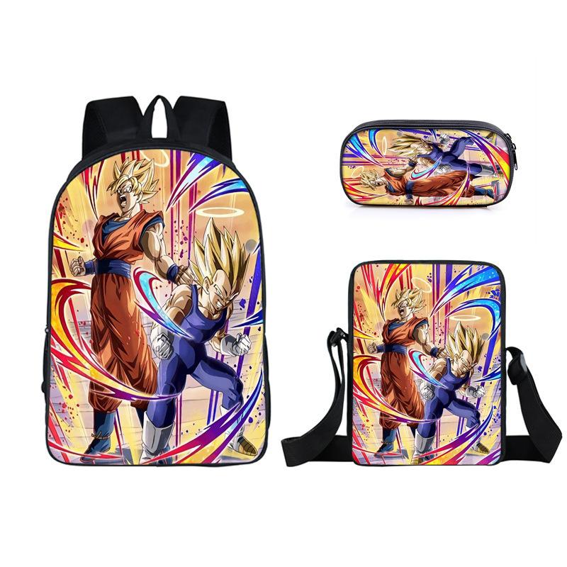 Анимационный рюкзак семь драконьих жемчужин, школьный ранец для начальной и средней школы, ранец, сумка через плечо, набор из трех предметов: пенал