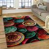 VIKAMA Colorful Flower Woven Art Mandala Rug, Non-Slip Carpet For Living Room, Bedroom, Sofa, Home Decor, Doormat