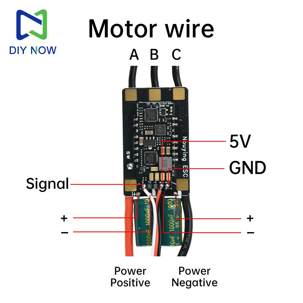 3-8S AM32 120A Brushless ESC Module with Built-in 5.2V/7.2V 4A BEC for RC Airplanes Drones and High-Power Fans