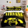 Nirvana Band Black & Yellow Bedding Set Bedding set (1 duvet cover, 2 pillowcases, duvet not included)