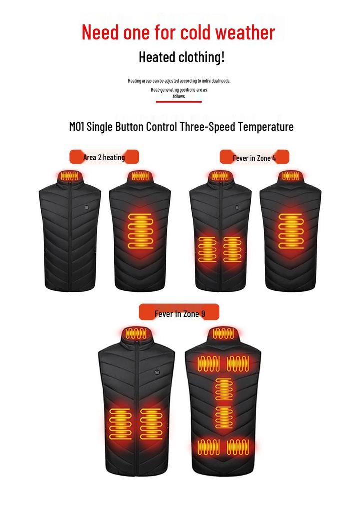 Smart USB Heated Vest: Unisex Winter/Autumn Thermal Wear with Constant Temperature Control