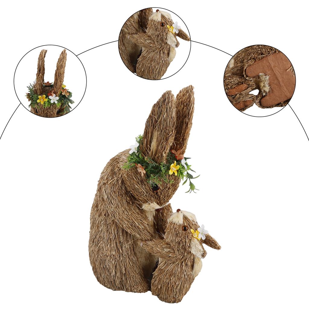 Пасхальные украшения с кроликами. Весенний домашний декор. Статуэтки кроликов.