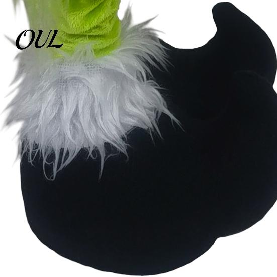 Fireplace Shelf Sitter Green Elf Christmas Plush Toy, Soft Stuffed Animal Doll with Toy Retractable Long Leg for Holiday Home Mantel Decor Polyester