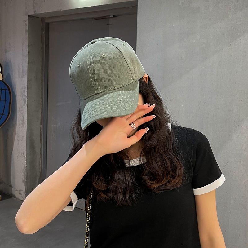 Базовая бейсбольная кепка, женская корейская версия, трендовая однотонная спортивная бейсболка, летняя дикая студенческая простая фуражка