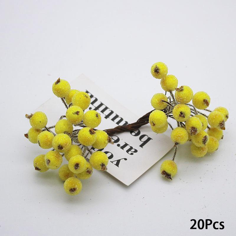 20 шт. Рождественский декоративный венок для скрапбукинга, искусственные ягоды, искусственные ягоды, яркий подарок для творчества