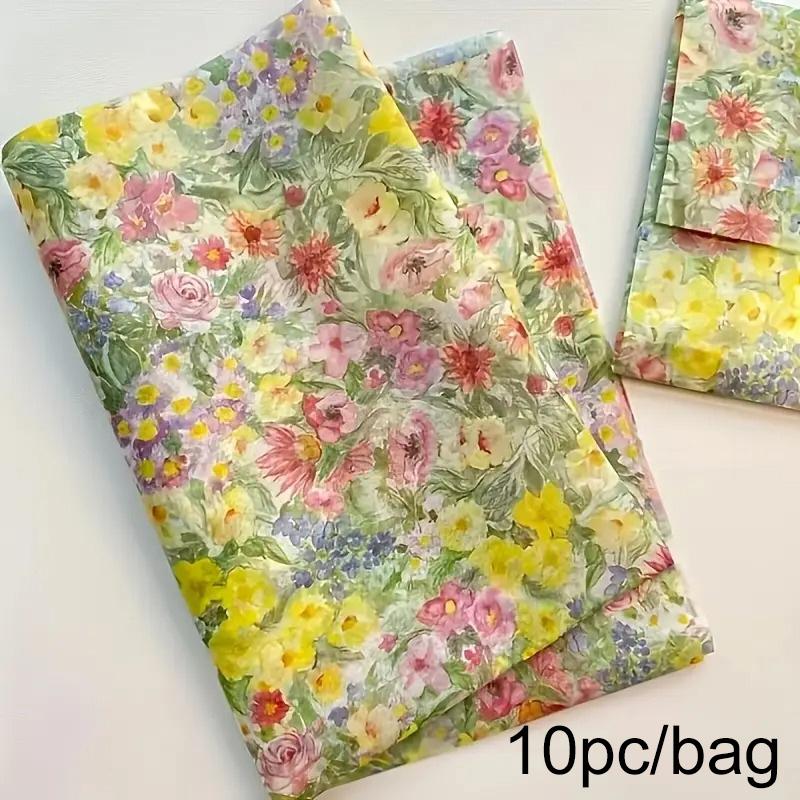 10PC Oil Painting Design Valentine's Day Gift Wrapping Paper Gift Bags Filler Semi-Transparent Thin Paper Birthday Gifts 50x35cm