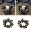 Christmas Candle Rings Wreath Christmas Table Centerpieces Decoration for Pillars Candle Wine Bottle Door Window Chair