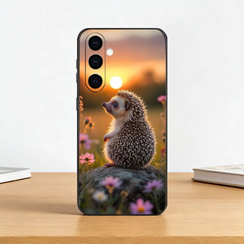 B-Bright Чехол для телефона 'Ёжик в тумане' для Samsung Galaxy A73,A72,A71,A70,A53,A52,A51, Мягкий силиконовый черный чехол