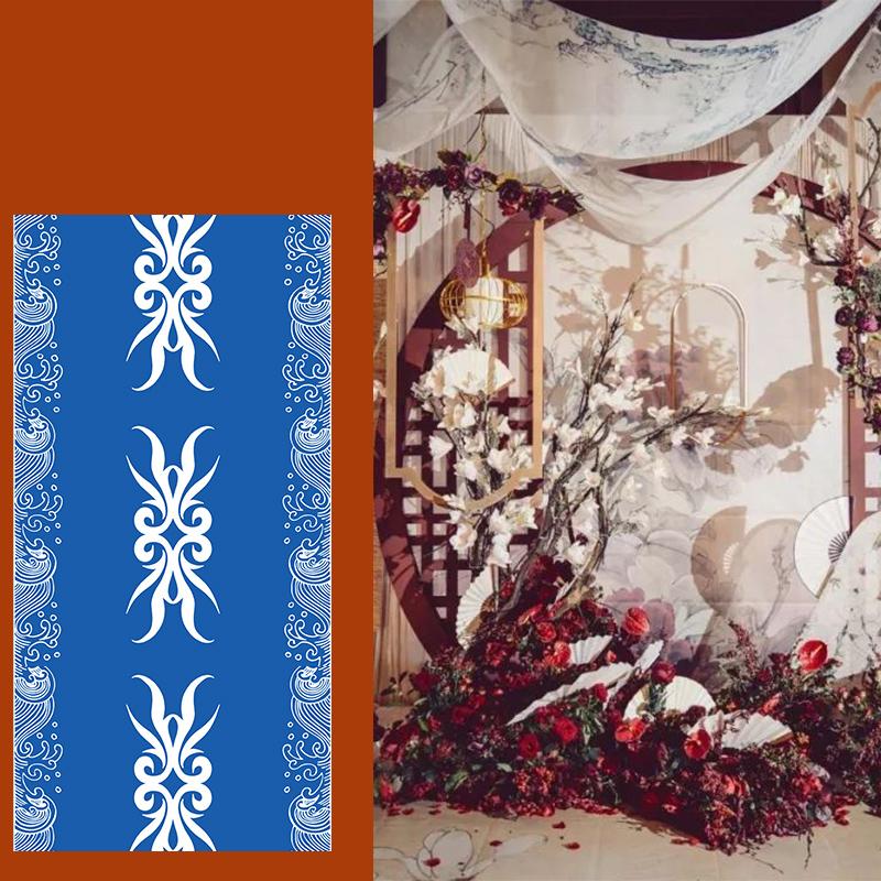 5M Chinese Style Ceiling Drapery Wedding Ceiling Drapery Curtain Panel Roof Canopy Draping Fabric Church Hotel Hall Decor