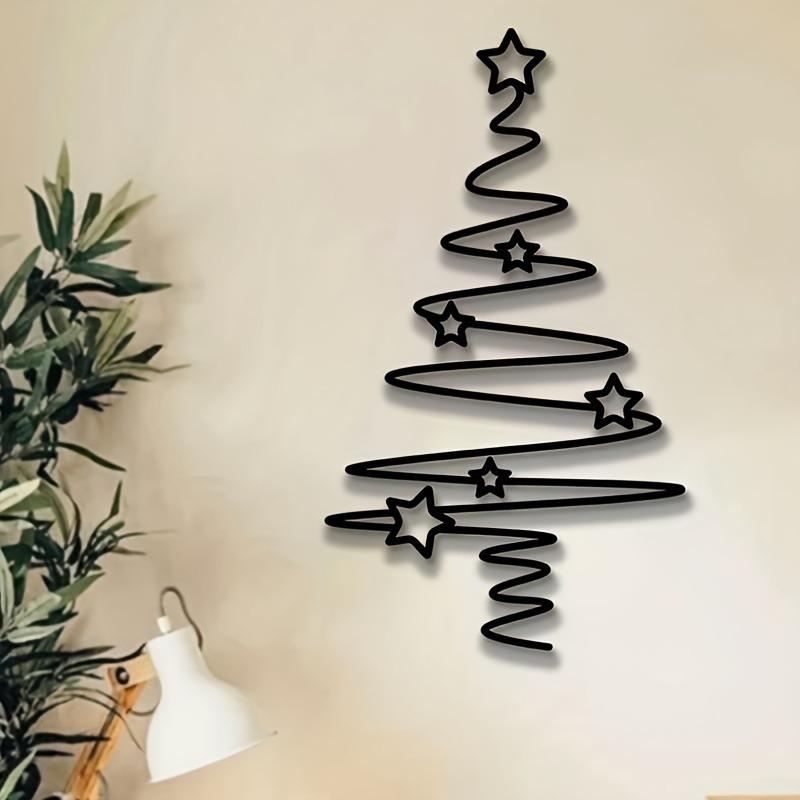Metal Tree Wall Art Holiday Decor Indoor Outdoor Star Ornaments Living Room Courtyard Garden Home Wall Decorations