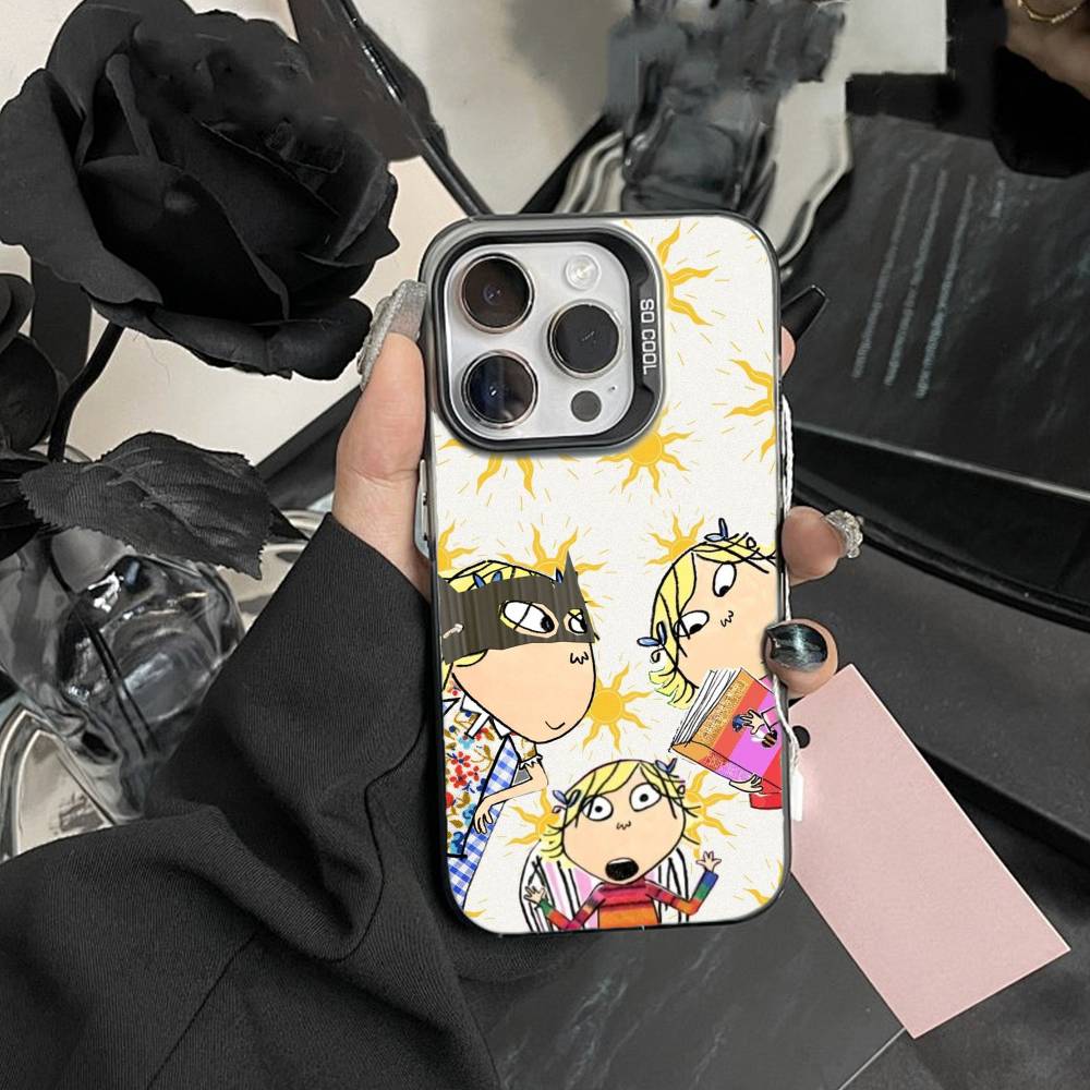 Charlie and Lola Cartoon Phone Case For iPhone 17,16,15,14,13,12,Pro MAX Black Matte Shockproof Cover