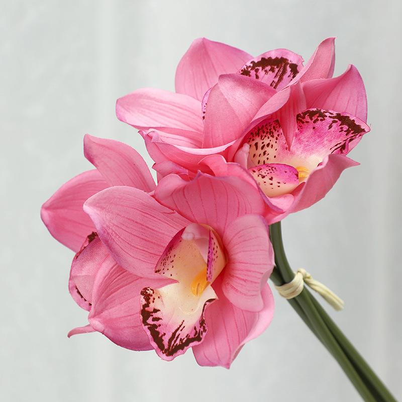 Moisturizing Cymbidium Bundle Home Interior Decoration Ornament Fake Flower Bonsai Feel Phalaenopsis
