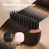 Rechargeable Electric Heating Hair Straightener Brush Mini Hair Styling Detangling Brush