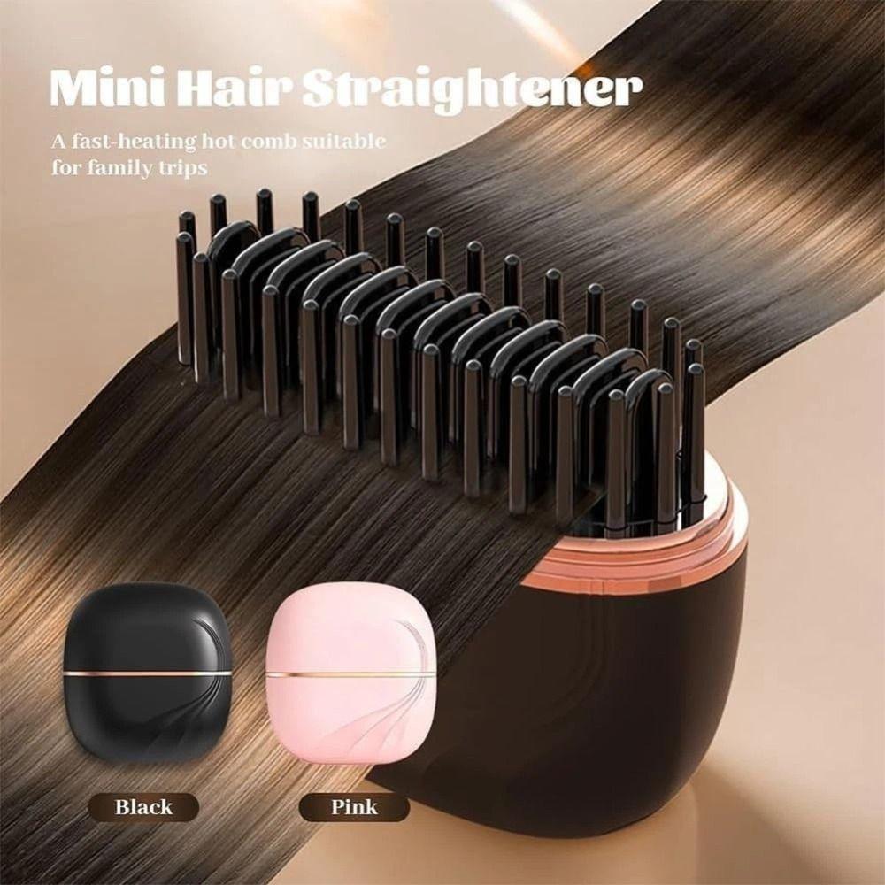Portable Cordless Hair Straightener Comb Mini Hot Comb New Hair Styling Detangling Brush