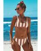 Azura Exchange Striped Tank High Waist Bikini
