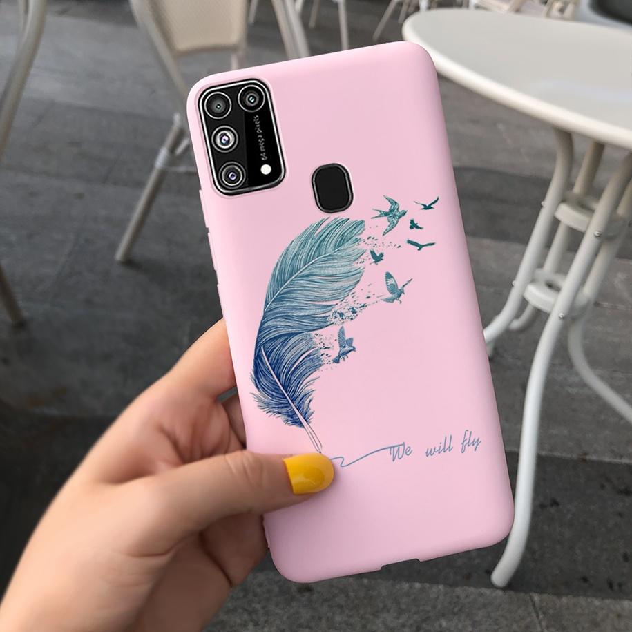 Силиконовый чехол для Samsung M31 M 31 Чехол Свежий Цветок Перо Ударопрочный Чехол для Телефона для Samsung Galaxy M31s M31 s M315 M317 Etui