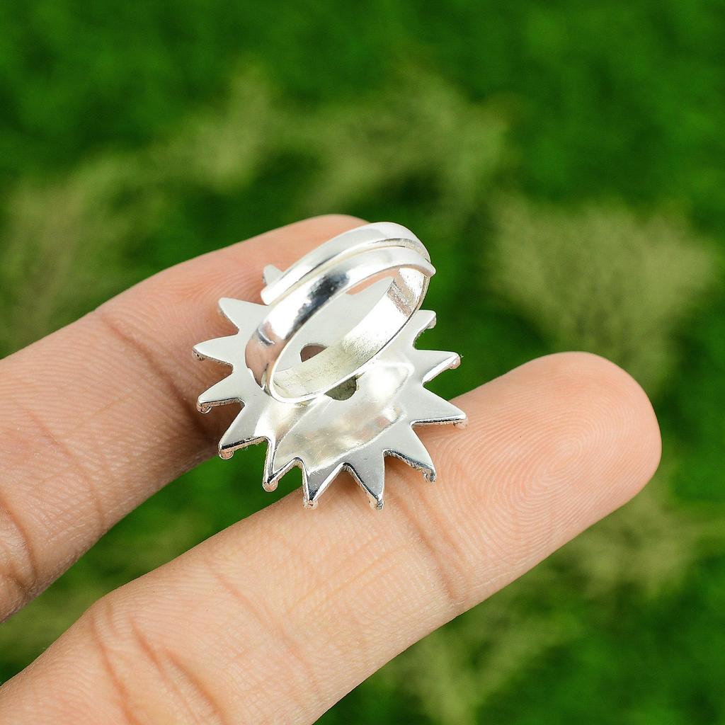 Womens day Deal 925 Silver Oval Natural Moonstone Promise Elegant Stackable Ring