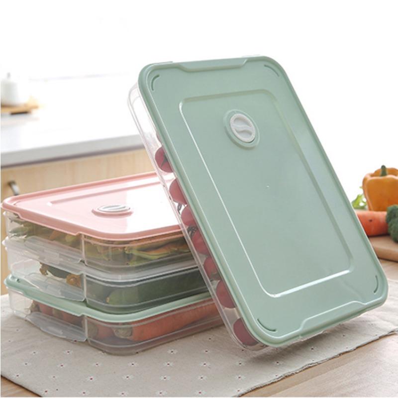 Холодильник для пельменей, ящик для хранения пельменей, многослойная коробка для пельменей с крышкой, пластиковая прозрачная коробка для вонтонов, поднос для еды