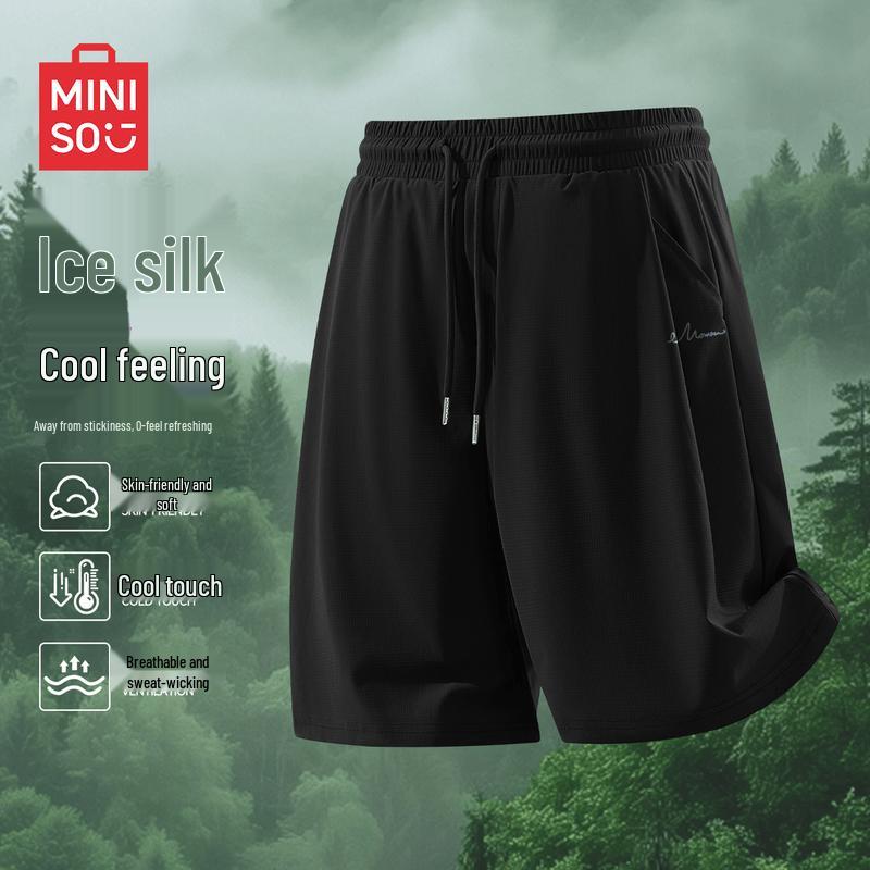 MINISO Мужские повседневные спортивные шорты из ледяного шелка, быстросохнущие