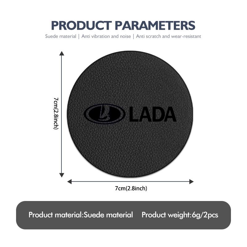 For Lada Auto Cup Holder Pad Anti-Slip Leather Durable Decoration Niva Vesta Granta Riva Samara Priora 4x4 Urban SS10