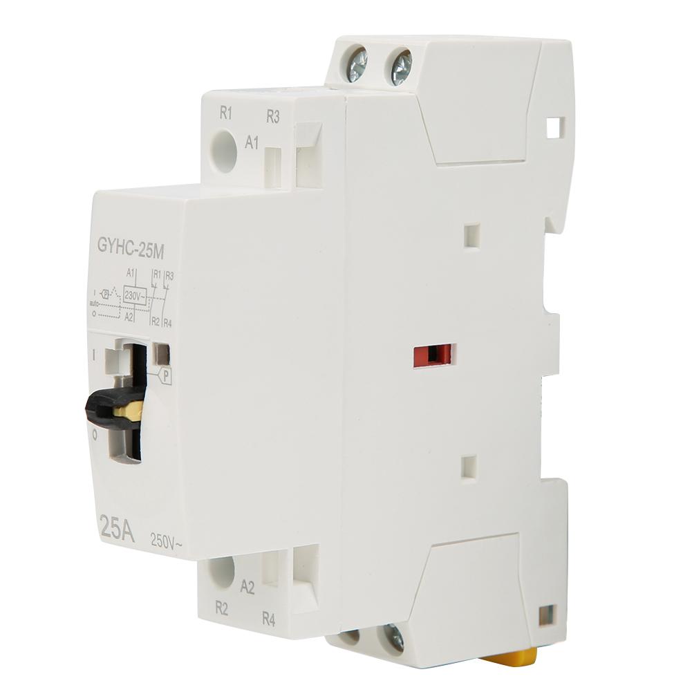 2P 25A 220V 50Hz DIN Rail бытовой контактор переменного тока с ручным управлением переключателем