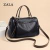 Retro Large Capacity Women Shoulder Bag Soft PU Leather Casual Boston Design Crossbody Bag