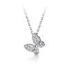 Real 925 Sterling Silver Fashion Sweet Insect Butterfly CZ Pendant Necklace For Women Wedding Fine Jewelry DA2006