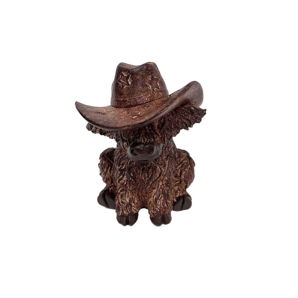 Cartoon Highland Cattle Ornament Resin Valentine's Day Ornament Highland Cow Figurine  Wedding