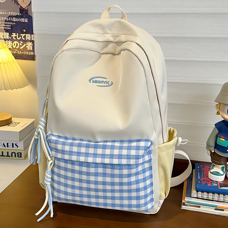 Детский школьный рюкзак для девочки начальной школы, рюкзак в клетку для ученицы средней школы, модный рюкзак