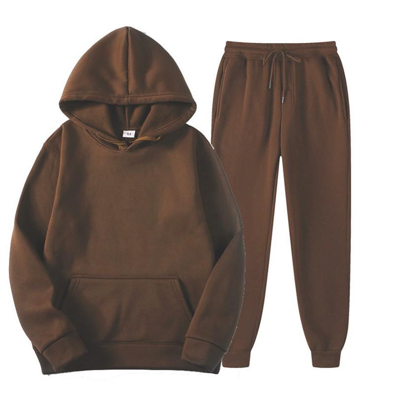 Mens Fleece Hoodie Jogger Pants Set Casual Sportswear Winter Urban Lifestyle