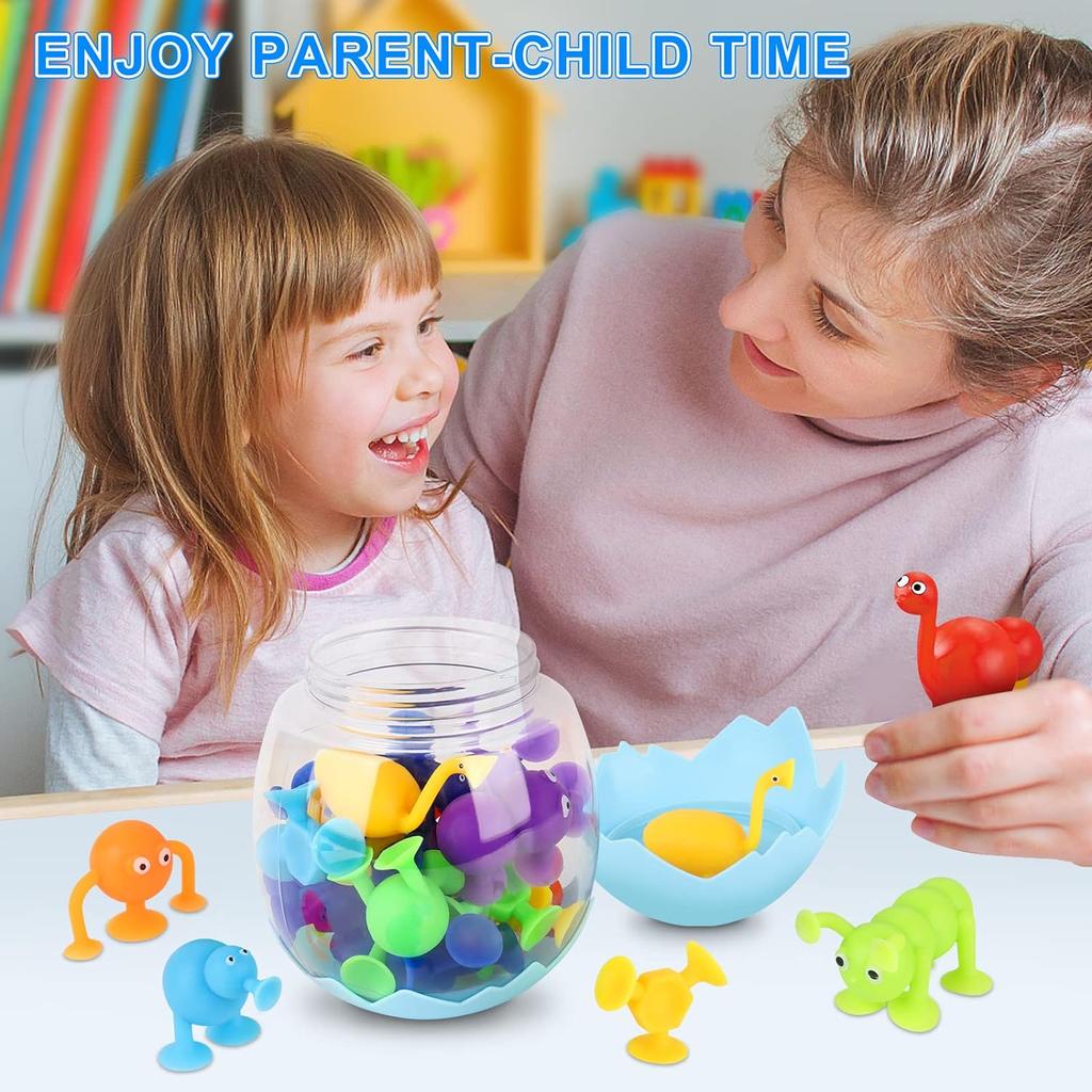 Suction Toy, Bath Toy, Montessori Toy, Bath Toy From 3 4 5 6 7 8 Years, Stress Relief Silicone Suction Cup Toy for Baby Children Boys and Girls