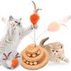 Wooden Cat Spinning Tower with Bells and Safe Material for Cats Educational Toy and Helps Relieve Stress and Perfect for Cats Toy, Balls, - 2-Layer